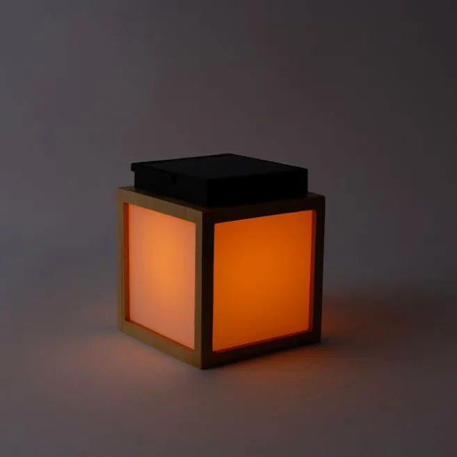 Newgarden Tischleuchte aus Bambus mit Flammeneffekt inkl. LED IP44 Solar Wiederaufladbar - Vega