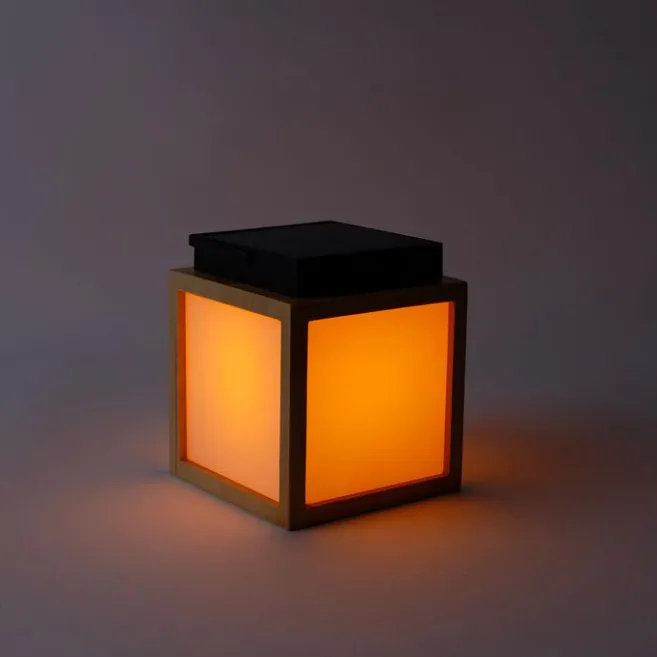 Newgarden Tischleuchte aus Bambus mit Flammeneffekt inkl. LED IP44 Solar Wiederaufladbar - Vega