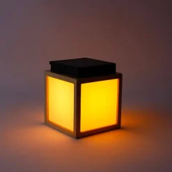 Newgarden Tischleuchte aus Bambus mit Flammeneffekt inkl. LED IP44 Solar Wiederaufladbar - Vega