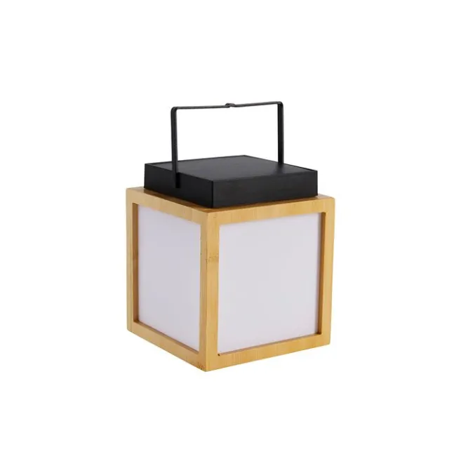 Newgarden Tischleuchte aus Bambus mit Flammeneffekt inkl. LED IP44 Solar Wiederaufladbar - Vega