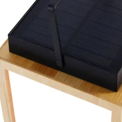 Newgarden Tischleuchte aus Bambus mit Flammeneffekt inkl. LED IP44 Solar Wiederaufladbar - Vega