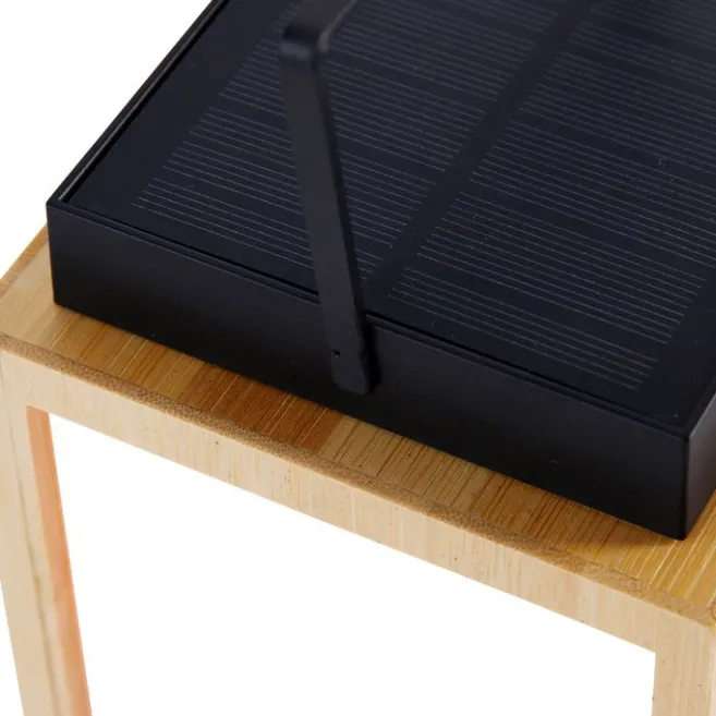 Newgarden Tischleuchte aus Bambus mit Flammeneffekt inkl. LED IP44 Solar Wiederaufladbar - Vega