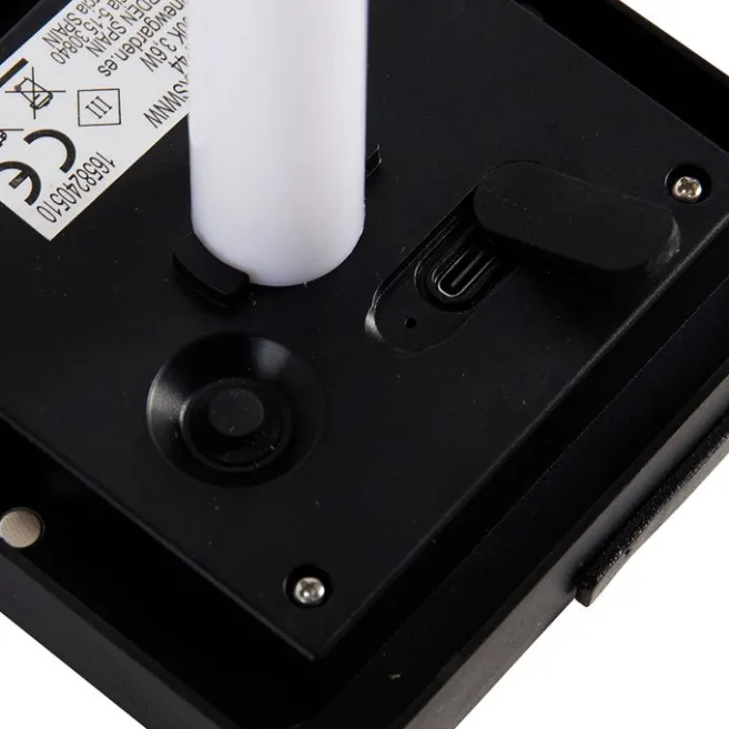 Newgarden Tischleuchte aus Bambus mit Flammeneffekt inkl. LED IP44 Solar Wiederaufladbar - Vega