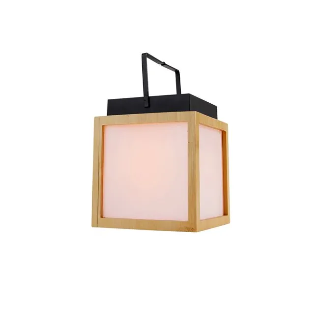 Newgarden Tischleuchte aus Bambus mit Flammeneffekt inkl. LED IP44 Solar Wiederaufladbar - Vega