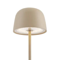 QAZQA Tischleuchte Beige inkl. LED Wiederaufladbar mit Ladestation IP65 - Raika