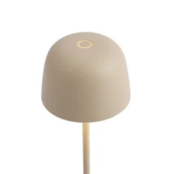 QAZQA Tischleuchte Beige inkl. LED Wiederaufladbar mit Ladestation IP65 - Raika