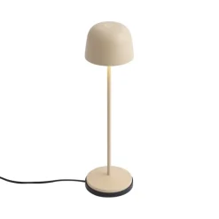 QAZQA Tischleuchte Beige inkl. LED Wiederaufladbar mit Ladestation IP65 - Raika