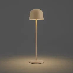 QAZQA Tischleuchte Beige inkl. LED Wiederaufladbar mit Ladestation IP65 - Raika