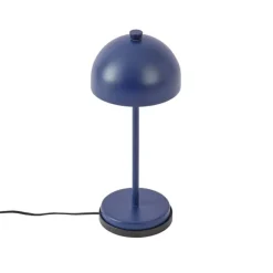 QAZQA Tischleuchte blau inkl. LED IP54 Wiederaufladbar mit Ladestation - Squirrel