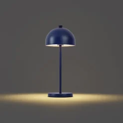 QAZQA Tischleuchte blau inkl. LED IP54 Wiederaufladbar mit Ladestation - Squirrel