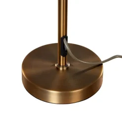 QAZQA Tischleuchte Bronze mit taupefarbenem Samt-Schirm 35cm - Parte