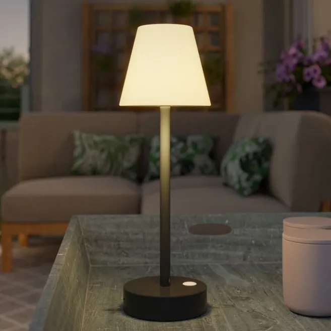 Newgarden Tischleuchte dunkelgrau inkl. LED wiederaufladbar mit Touchdimmer - Renata