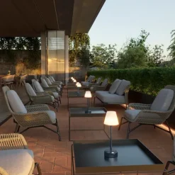 Newgarden Tischleuchte dunkelgrau inkl. LED wiederaufladbar mit Touchdimmer - Renata