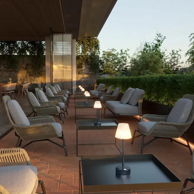 Newgarden Tischleuchte dunkelgrau inkl. LED wiederaufladbar mit Touchdimmer - Renata