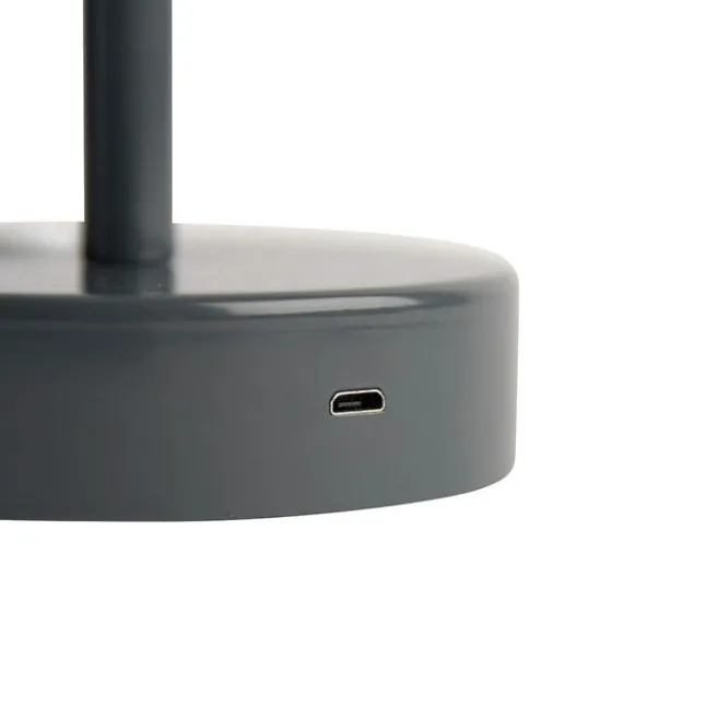 Newgarden Tischleuchte dunkelgrau inkl. LED wiederaufladbar mit Touchdimmer - Renata