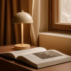 QAZQA Tischleuchte für den Außenbereich beige inkl. LED 3-Stufen-Dimmbar IP44 Wiederaufladbar - Keira