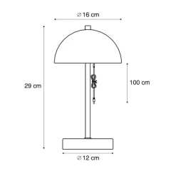 QAZQA Tischleuchte für den Außenbereich Dunkelrot inkl. LED 3-Stufen-Dimmbar IP44 Wiederaufladbar - Keira