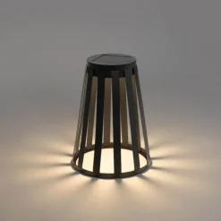 QAZQA Tischleuchte für den Außenbereich schwarz inkl. LED 3-stufig dimmbar Solar- und Akku-betrieb - Penny