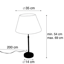 QAZQA Tischleuchte gold / messing mit plissiertem Schirm creme 35 cm - Parte