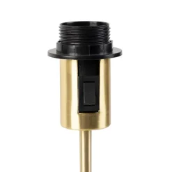 QAZQA Tischleuchte gold verstellbar mit Schirm hellgrau 35 cm - Parte