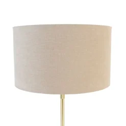 QAZQA Tischleuchte gold verstellbar mit Schirm hellbraun 35 cm - Parte