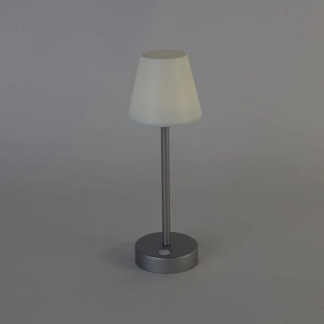 Newgarden Tischleuchte grau inkl. LED wiederaufladbar mit Touchdimmer - Renata