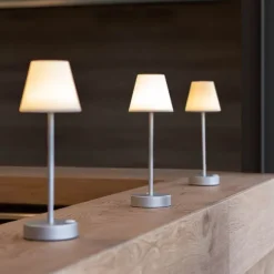 Newgarden Tischleuchte grau inkl. LED wiederaufladbar mit Touchdimmer - Renata