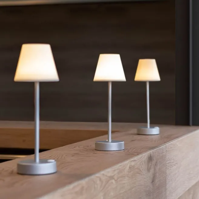 Newgarden Tischleuchte grau inkl. LED wiederaufladbar mit Touchdimmer - Renata