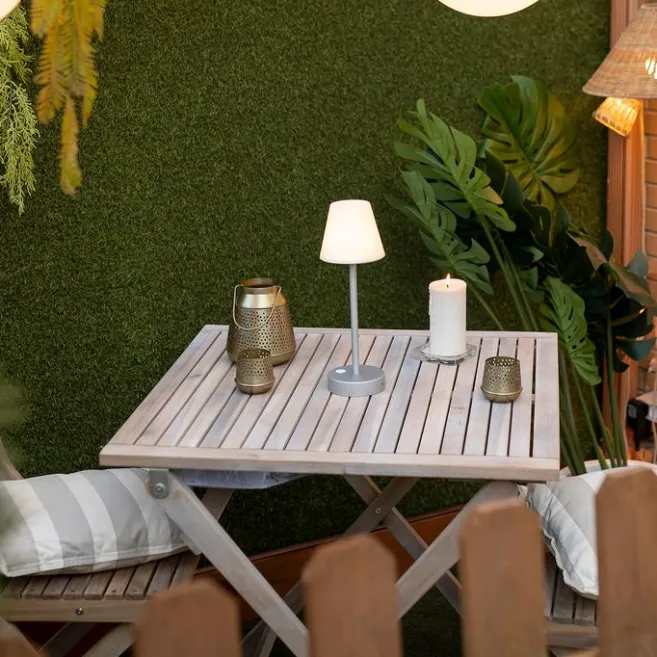 Newgarden Tischleuchte grau inkl. LED wiederaufladbar mit Touchdimmer - Renata