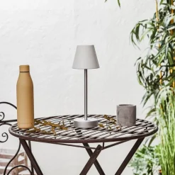 Newgarden Tischleuchte grau inkl. LED wiederaufladbar mit Touchdimmer - Renata