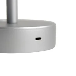 Newgarden Tischleuchte grau inkl. LED wiederaufladbar mit Touchdimmer - Renata