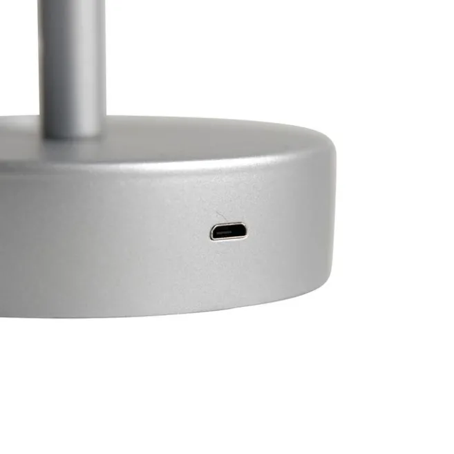 Newgarden Tischleuchte grau inkl. LED wiederaufladbar mit Touchdimmer - Renata