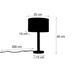 QAZQA Tischleuchte Holz mit ovalem Leinenschirm weiß 25cm - Mels