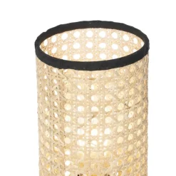 QAZQA Tischleuchte Landhausstil Rattan mit Schwarz - Kata