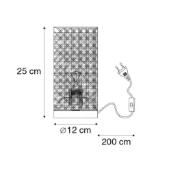 QAZQA Tischleuchte Landhausstil Rattan mit Schwarz - Kata