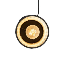 QAZQA Tischleuchte Landhausstil Rattan mit Schwarz - Kata