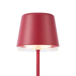 QAZQA Tischleuchte Rot inkl. LED IP65 Wiederaufladbar mit Ladestation - Treble