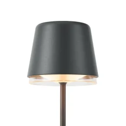 QAZQA Tischleuchte schwarz inkl. LED IP65 Wiederaufladbar mit Ladestation - Treble