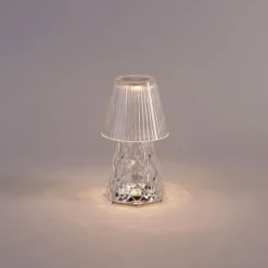 Newgarden Tischleuchte transparentes Glas inkl. LED Wiederaufladbar IP44 - Lola 20 Lux
