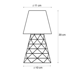 Newgarden Tischleuchte transparentes Glas inkl. LED Wiederaufladbar IP44 - Lola 20 Lux
