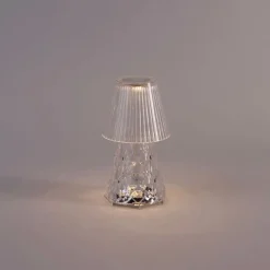 Newgarden Tischleuchte transparentes Glas inkl. LED Wiederaufladbar IP44 - Lola 20 Lux