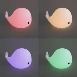 Kinder QAZQA Tischleuchte Weiß 30cm inkl. LED Dimmbar IP54 Wiederaufladbar - Baby Whale