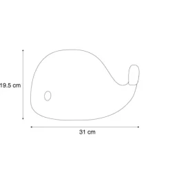 Kinder QAZQA Tischleuchte Weiß 30cm inkl. LED Dimmbar IP54 Wiederaufladbar - Baby Whale