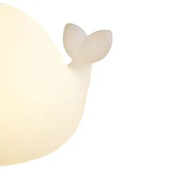 Kinder QAZQA Tischleuchte Weiß 30cm inkl. LED Dimmbar IP54 Wiederaufladbar - Baby Whale