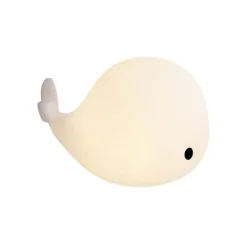 Kinder QAZQA Tischleuchte Weiß 30cm inkl. LED Dimmbar IP54 Wiederaufladbar - Baby Whale