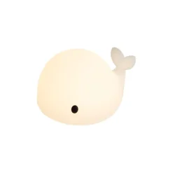 Kinder QAZQA Tischleuchte Weiß 30cm inkl. LED Dimmbar IP54 Wiederaufladbar - Baby Whale