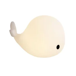 Kinder QAZQA Tischleuchte Weiß 50cm inkl. LED Dimmbar IP54 Wiederaufladbar - Baby Whale