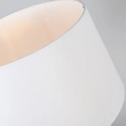 QAZQA Tischleuchte weiß mit Schirm weiß 35 cm verstellbar - Parte