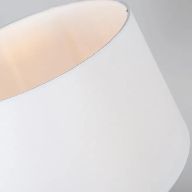 QAZQA Tischleuchte weiß mit Schirm weiß 35 cm verstellbar - Parte