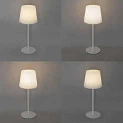 QAZQA Tischleuchte weiß wiederaufladbar inkl. LED und Dimmer IP54 - Jude